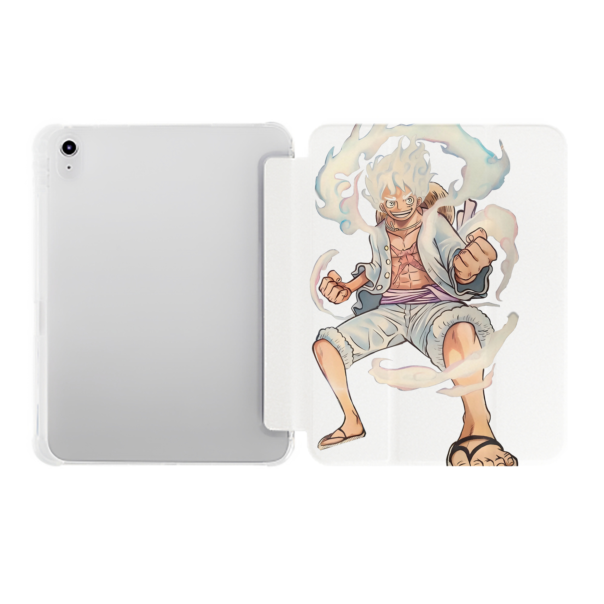 （画像用） ワンピース モンキー・D・ルフィ ONE PIECE Monkey D. Luffy IPad ケース ペン収納付き 三つ折りスタンド PUレザー×シリコン 対応機種9.5/10.5/10.9インチ